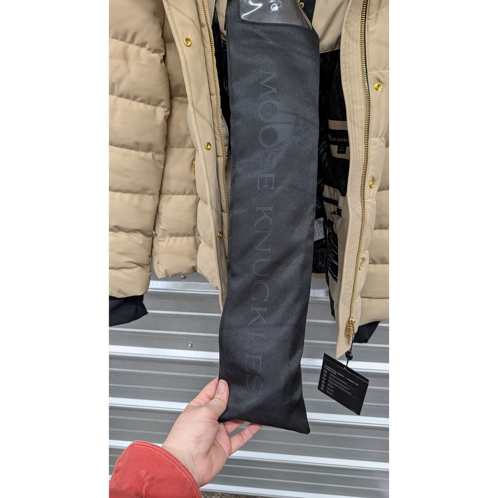 Moose Knuckles NWT Gold Series Betta Shearling Jacket Sand Down Puffer Coat- S - Picture 13 of 16